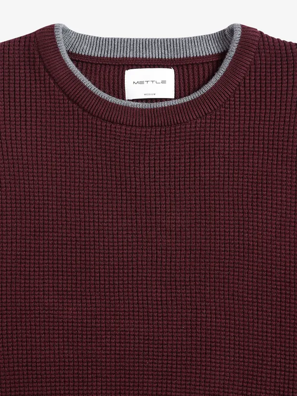 Octave wine plain knitted t shirt