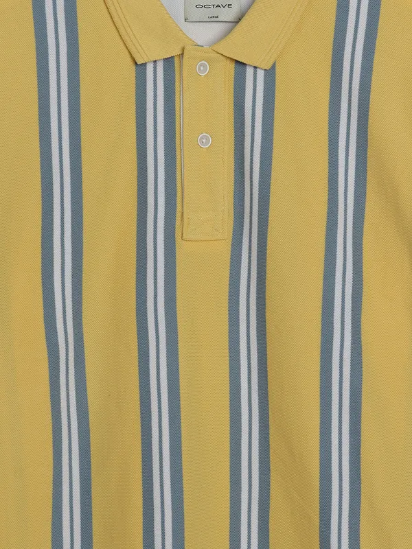 Octave yellow cotton stripe t-shirt