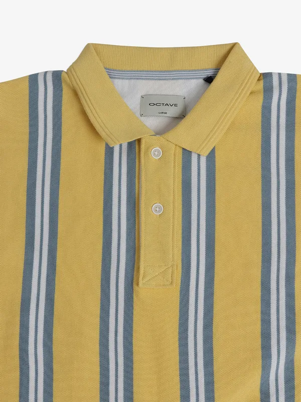 Octave yellow cotton stripe t-shirt
