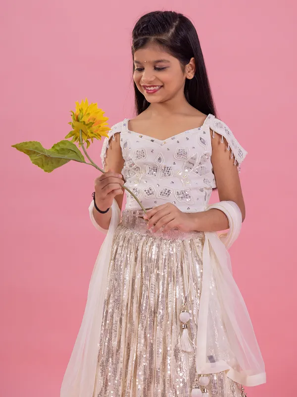 Off white beautiful lehanga choli for girls