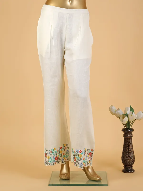 Off white cotton jacket style co ord set