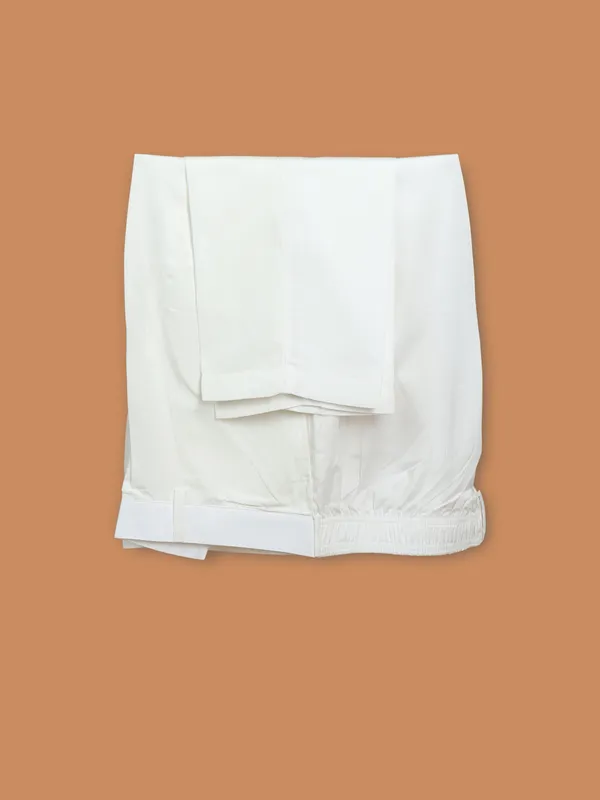 Off white cotton kurta suit for men