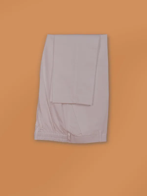 Off white cotton silk festive kurta set for men