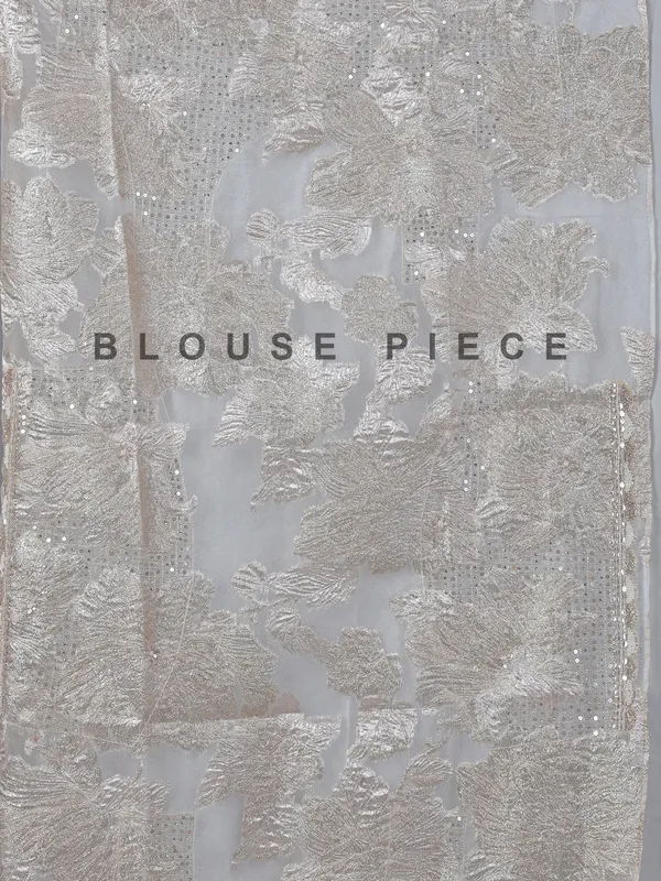 Off white dola silk saree with diamond work