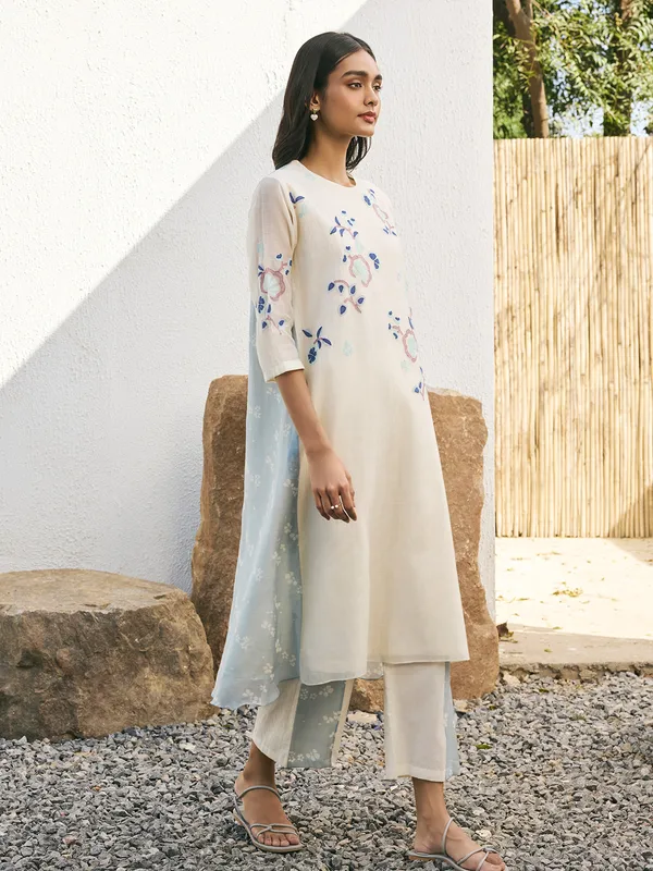 Off white muslin cotton salwar suit