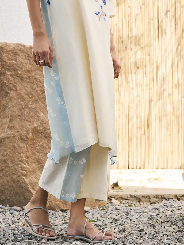 Off white muslin cotton salwar suit