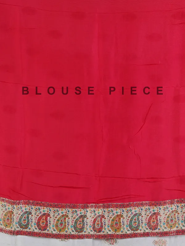 Off white pashmina silk festive saree