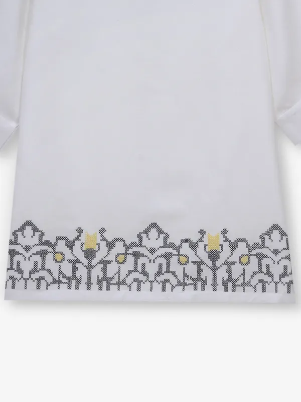 Off-white printed silk tnic top
