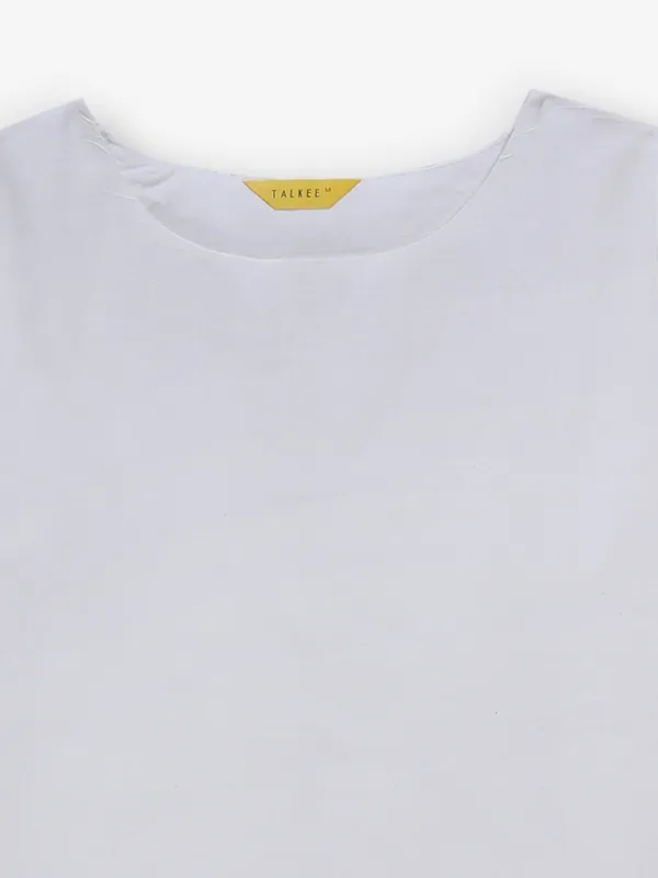 Off-white printed silk tnic top