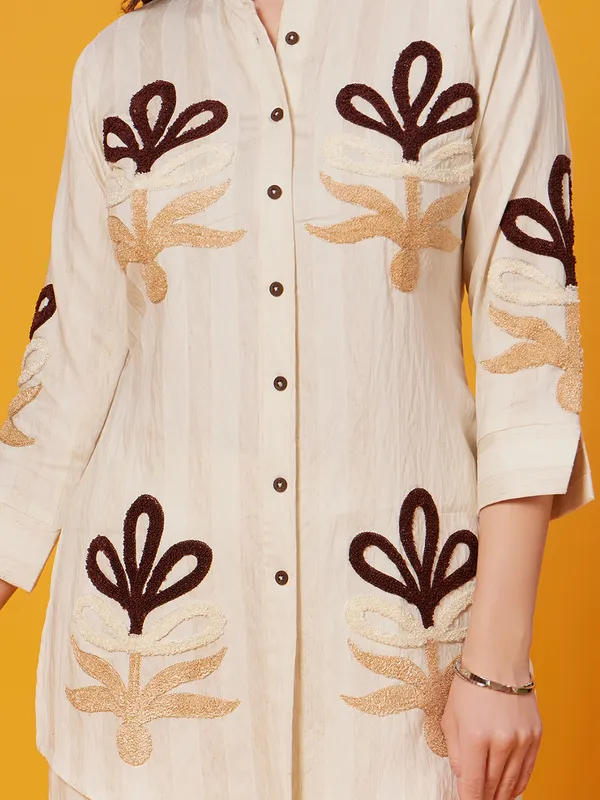 Off white silk co-ord set