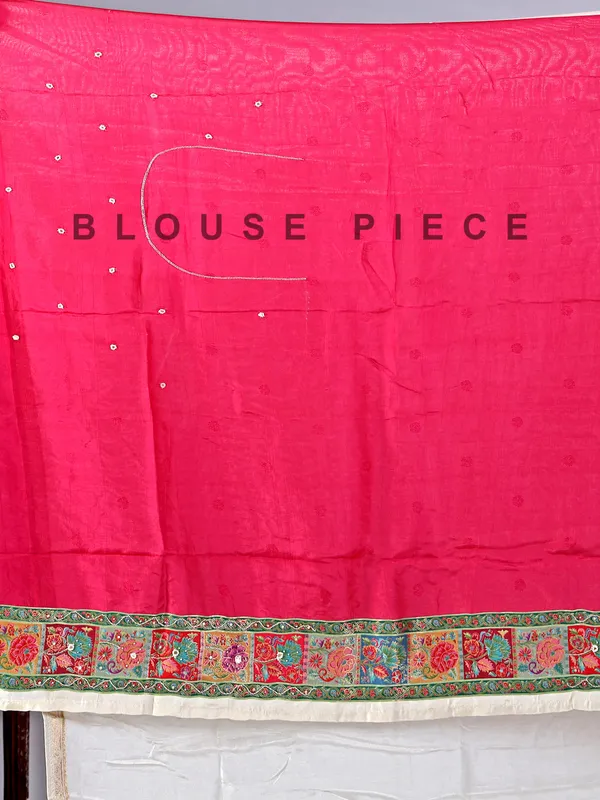 Off white silk saree with beaded detailing