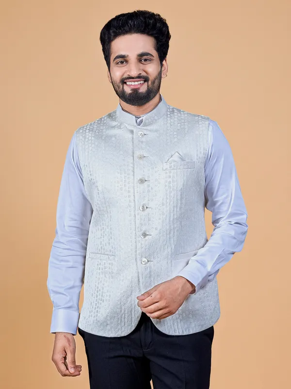 Off white texture waistcoat