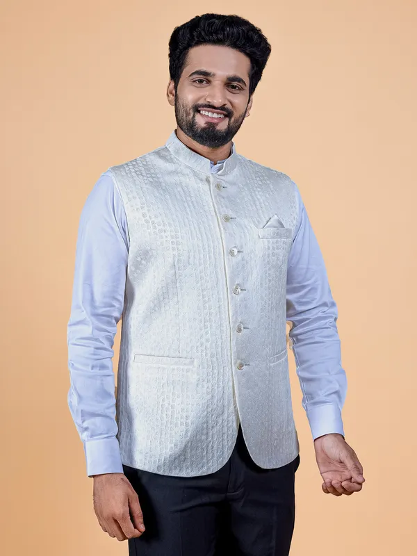 Off white texture waistcoat