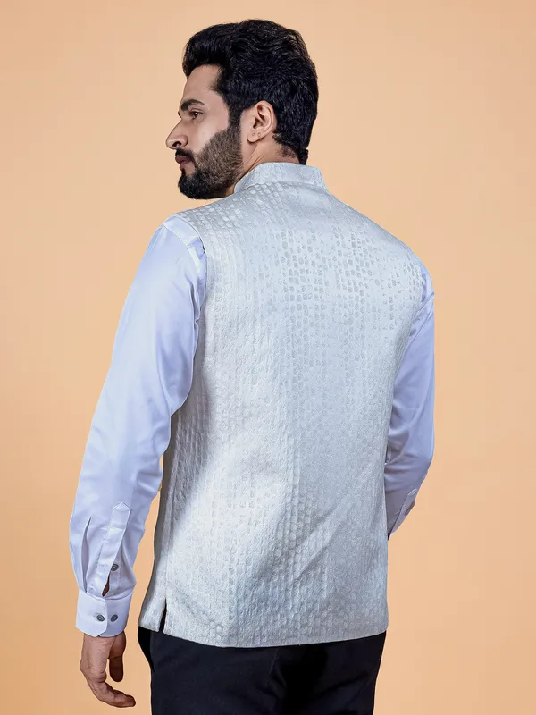 Off white texture waistcoat