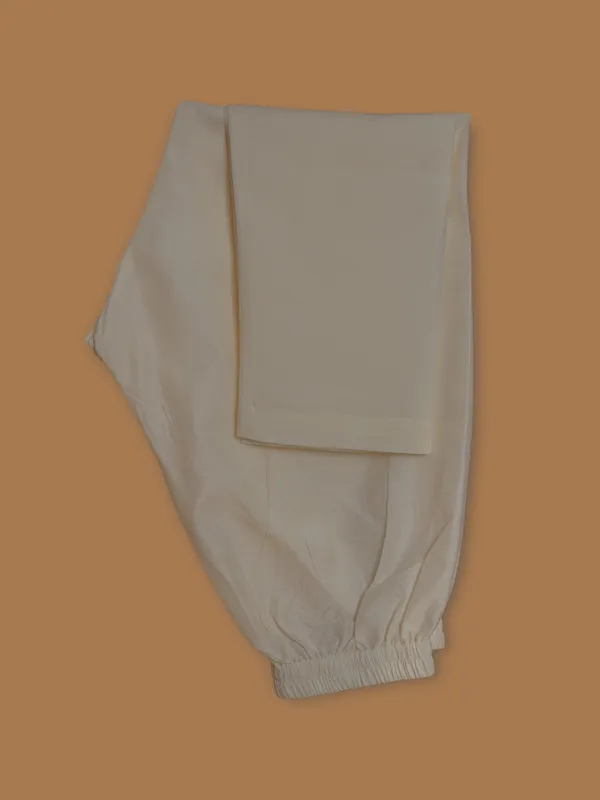 Off white zari weaved kurta suit in silk