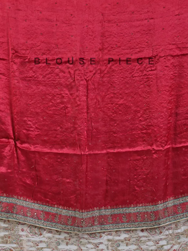 Off white zari weaving wedding wear saree