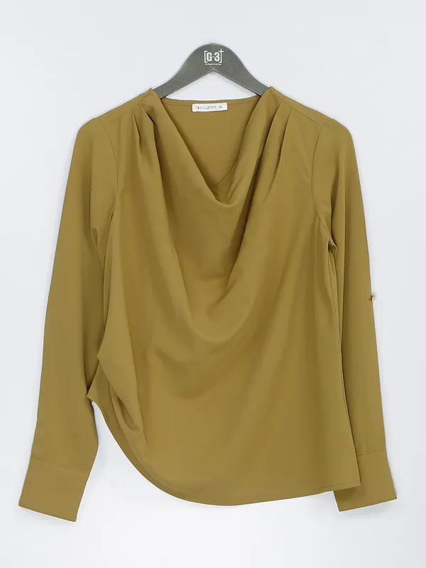 Olive plain top for casual