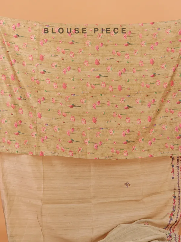 Olive semi cotton saree for festive wear