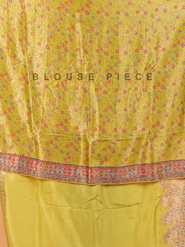 Olive semi pashmina saree for women