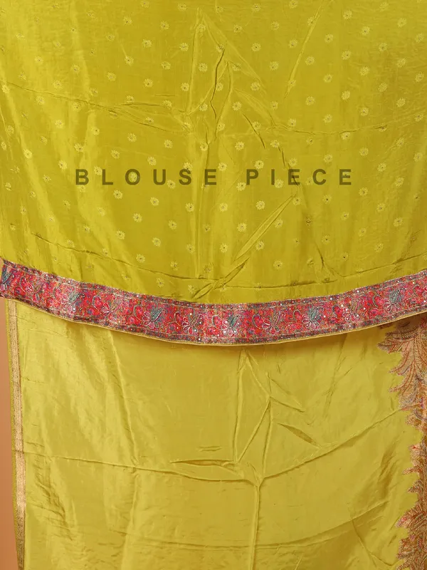 Olive semi pashmina saree for womne