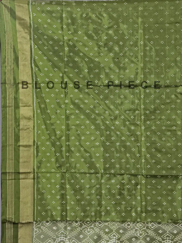 Olive zari weaving patola silk saree for mehendi look