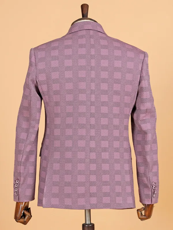 Onion pink checks terry rayon blazer