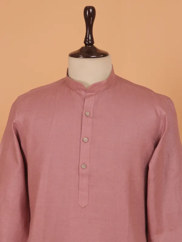 Onion pink cotton festive kurta set