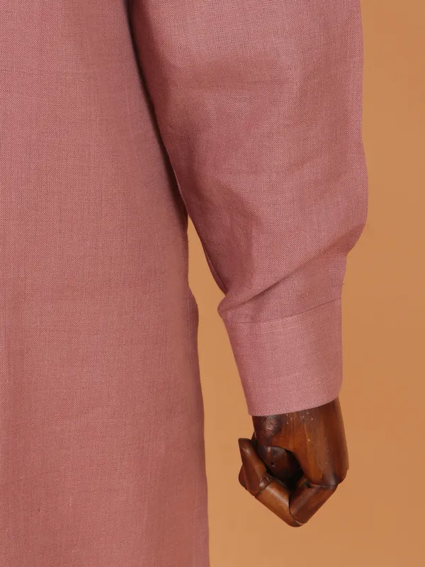 Onion pink cotton festive kurta set