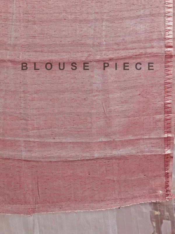 Onion pink cotton silk saree for festive wear