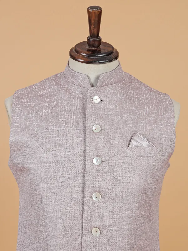 Onion pink cotton silk waistcoat for men