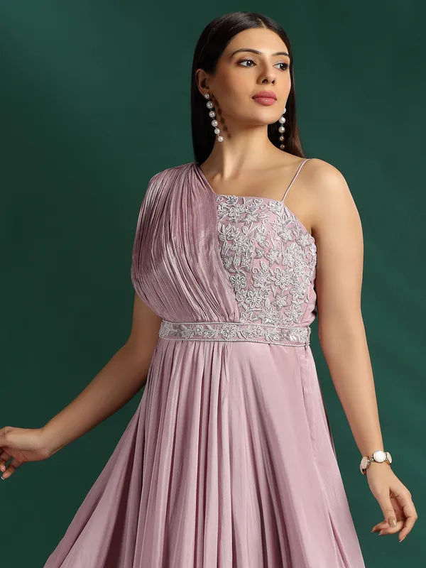Onion pink designer suit for wedding season