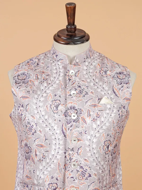 Onion pink festive ready waistcoat for men