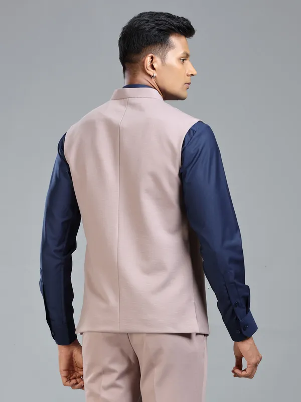 Onion pink festive style waistcoat for men