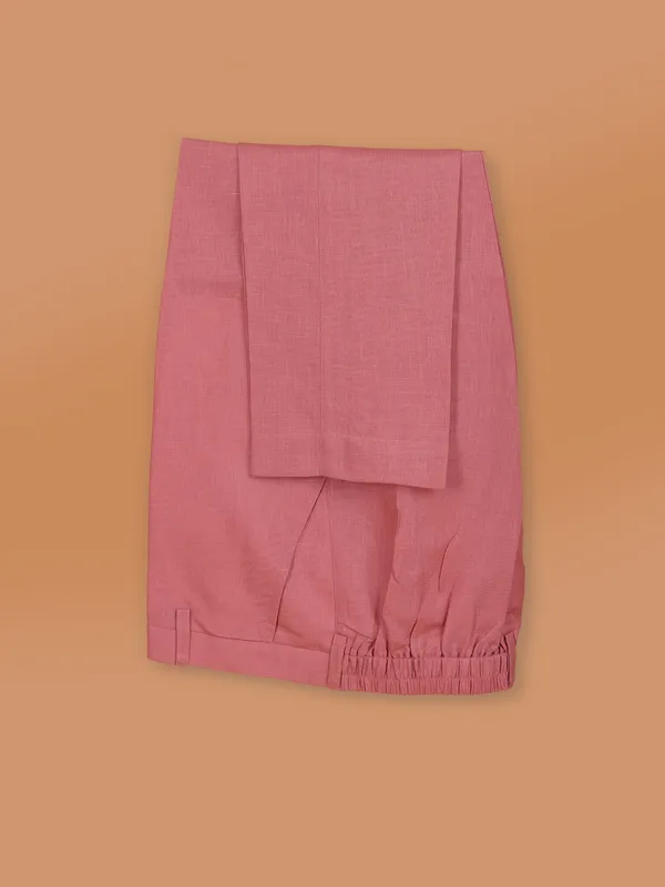 Onion pink festive wear cotton kurta set for men
