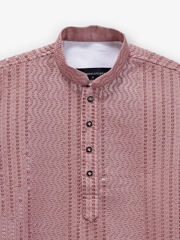 Onion pink georgette kurta set with embroidery work