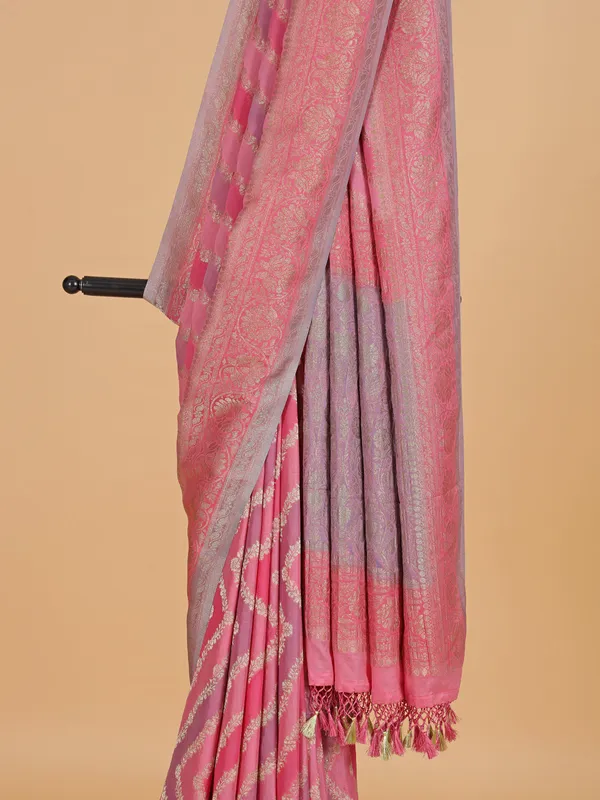 Onion pink georgette printed saree for women