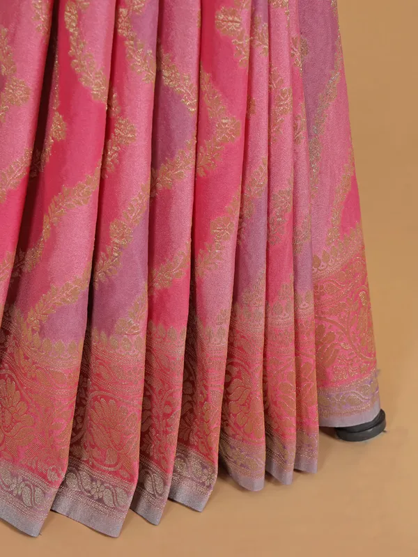 Onion pink georgette printed saree for women