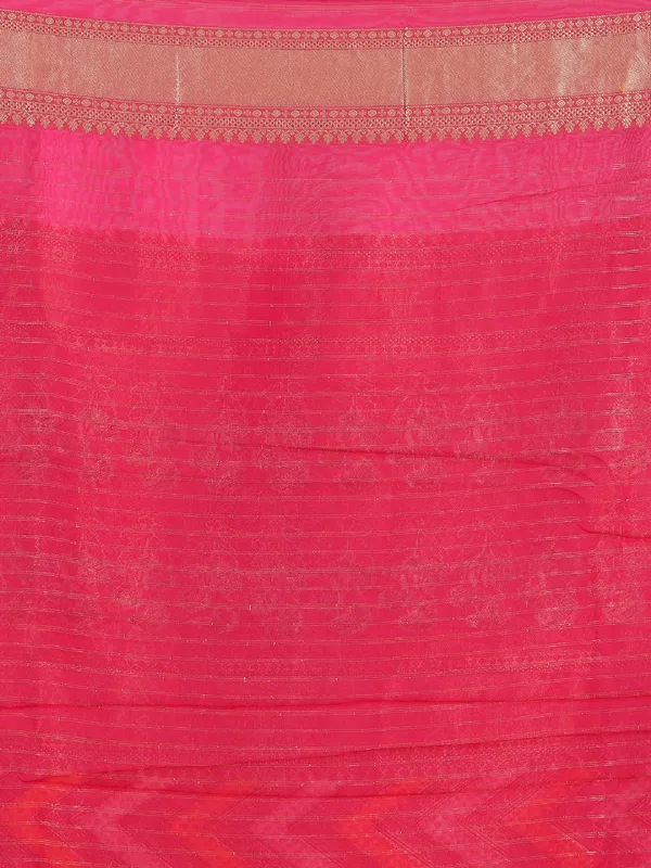 Onion pink georgette saree with printed