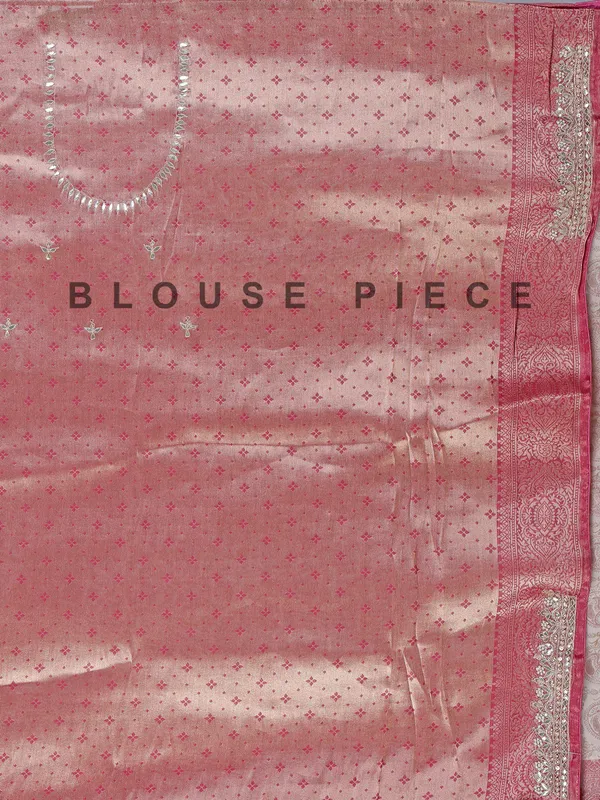 Onion pink kanjivaram silk wedding saree