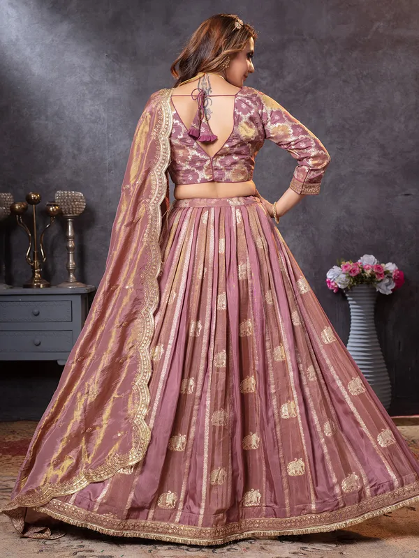 Onion pink lehenga choli with subtle wedding charm