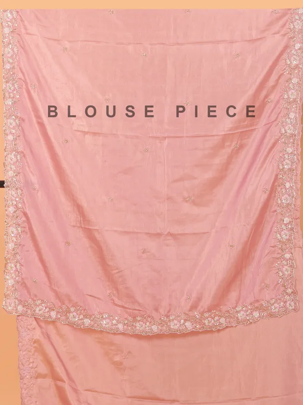 Onion pink organza saree for women