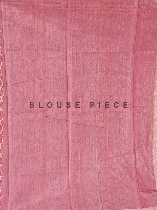 Onion pink printed cotton silk saree