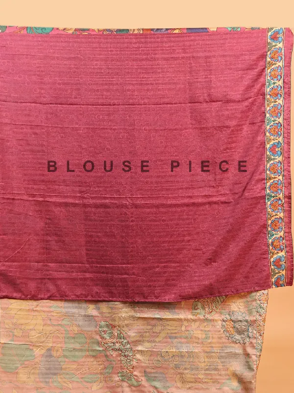 Onion pink printed tusser silk saree