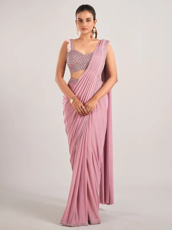 Onion pink ready to wear saree