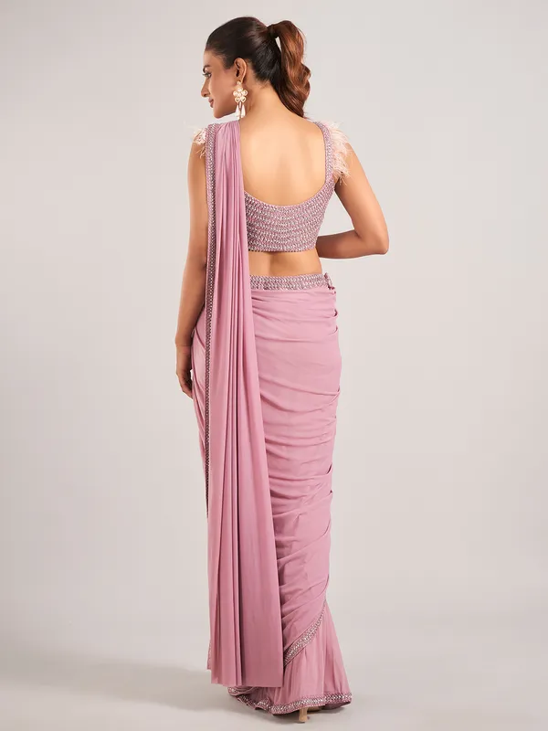 Onion pink ready to wear saree