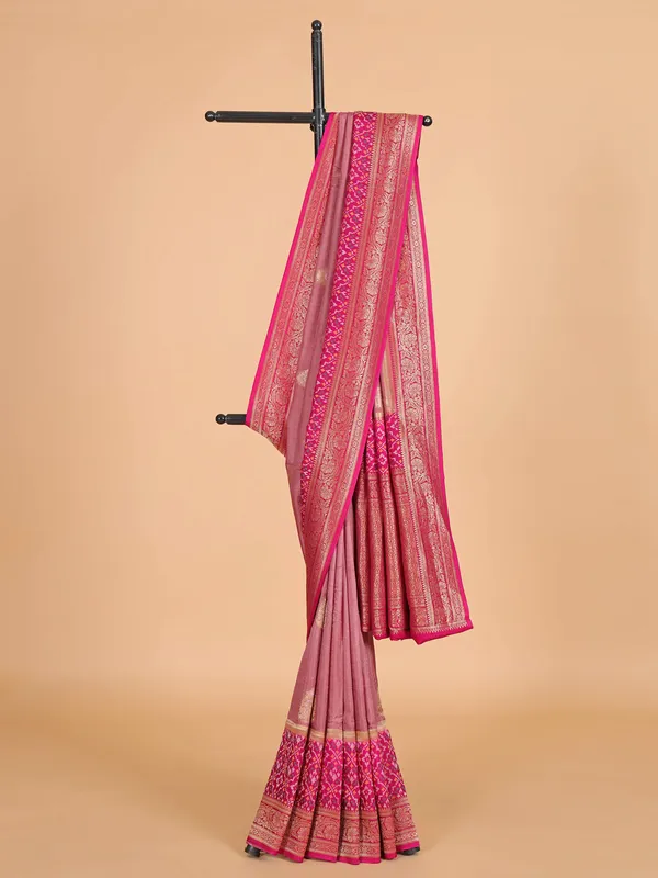 Onion pink saree in rich silk