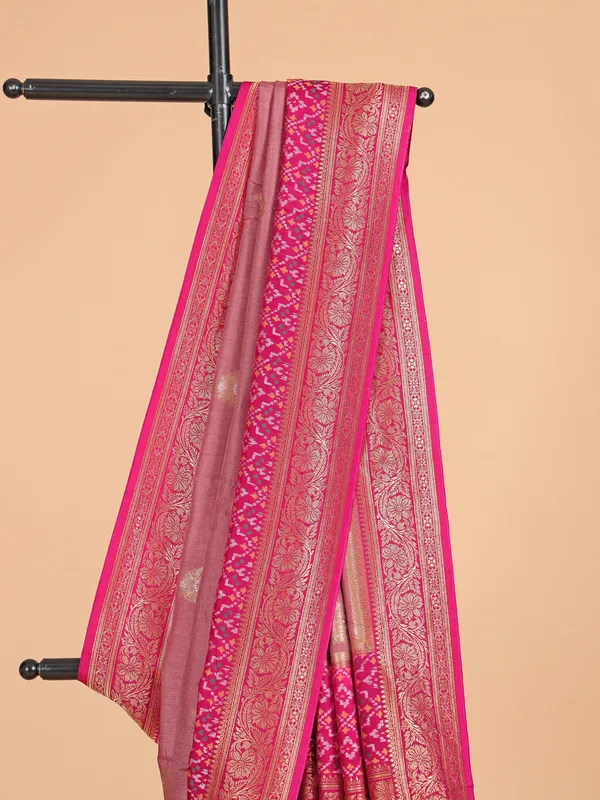 Onion pink saree in rich silk