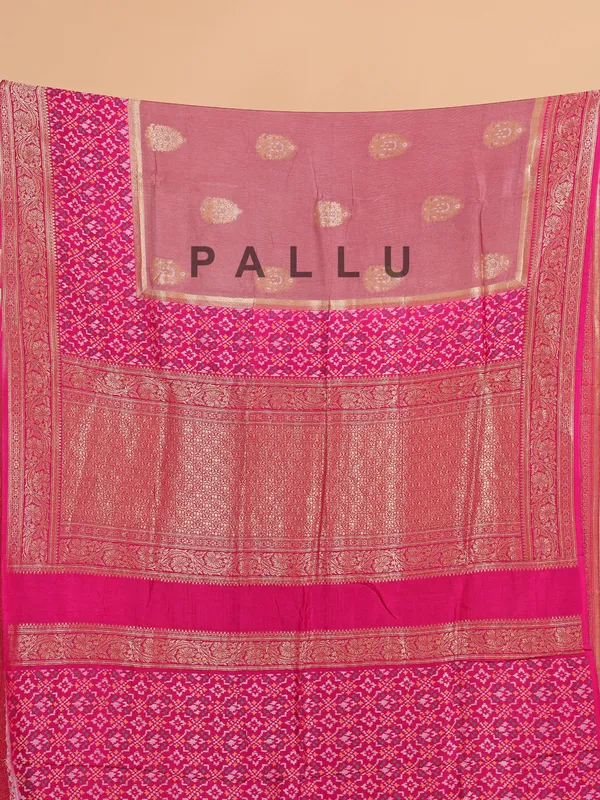 Onion pink saree in rich silk