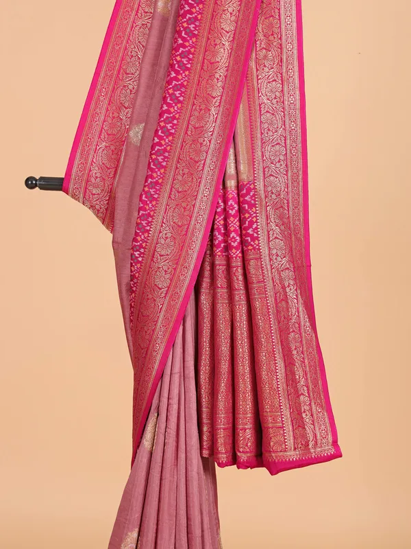 Onion pink saree in rich silk