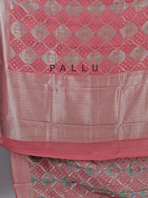 Onion pink satin silk saree for traditional touch
